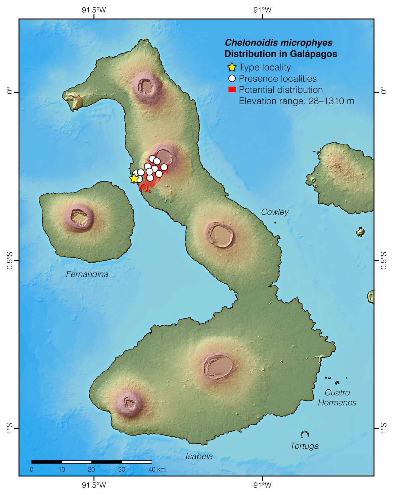 Distribution of Chelonoidis microphyes