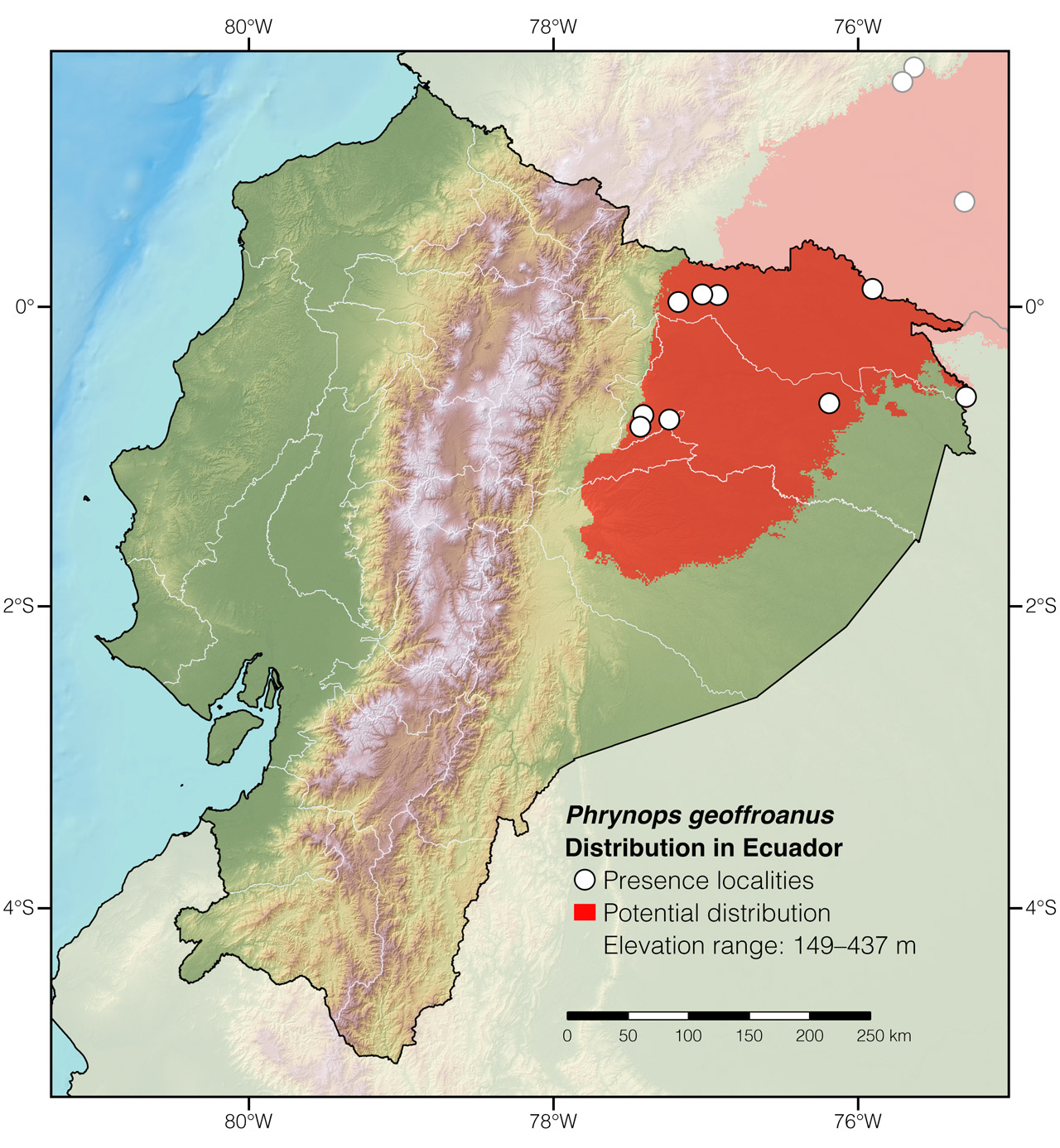 Distribution of Phrynops geoffroanus in Ecuador