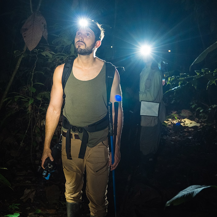 Alejandro Arteaga leading an expedition through the Chocó rainforest